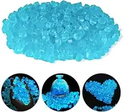 Luminous Stones Gemstones for Children, Pack of 300 Pebbles Luminous Stones Garden, Muggle Stones Glass Stones Garden Decoration, Blue Diamond, Gemstones, Acrylic Crystal Stones for Children's Room, Aquarium Decoration, Vase Abundance