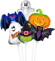 PMU Halloween Balloons 11 Inch Pre-Inflated with Stick