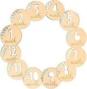 ULDIGI Natural Wood Milestone Cards Month Milestone Decor for Newborn Photo Props Personalized
