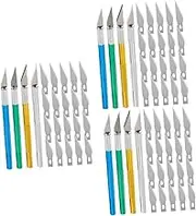 Homoyoyo 4 Sets Precision Hobby Knives with Replacement Blades for Scrapbooking Arts Crafts and DIY Projects Includes Knife Blades Each