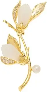 [AIMALL] Elegant Magnolia Flower Brooch, National Style High-End Corsage, Niche Design Light Luxury Personalized Pin Accessory