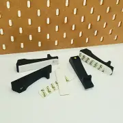 4pk Secure Wall Mounting, SKADIS Compatible, Includes Command Strips, Black