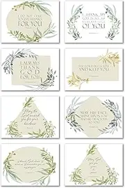 48 Pack Thank You Inspirational Bible Verse Note Cards | 8 Unique Scripture Card Designs | Single Sided Thank You Cards with Envelopes