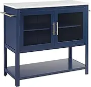 Crosley Furniture Katrina Kitchen Island with Faux Marble Top, Navy