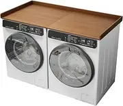 Stuffygreenus Washer Dryer Countertop Foldable Laundry Countertop Wood Topper with Anti-Slip Pads 54" Width x 27.5" Depth Washer and Dryer Covers for Laundry Hamper Room Counter Organization (Brown)