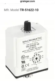 Macromatic Tr-51622-10 Time Delay Relay,120Vac/Dc,10A,Dpdt (loc-A-1)