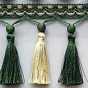 Fringe Trim，Curtain Tassels， Trimmings Edging Fabric Home Curtain Cushion Sofa Decor Edge(Dark Green)