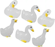 LOPUNER 6pcs Glow in Dark Miniature Ducks Decor Cute Resin Animal Figurines for Garden Lawn Dollhouse Adorable Tiny Models for Home Decoration Creative Landscape Design