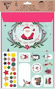 Clairefontaine 20037C – 1 Pre-Printed Sheet – Extra-Large A2 42 x 59.5 cm + 1 Self-Adhesive Envelope – DIN A4 22.8 x 32.5 cm + Stickers – Letter to Santa Theme