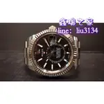 ROLEX勞力士326934天行者 黑色面盤 不鏽鋼材質42M勞力士錶原廠CAL.9001自動上鍊機械機芯沙羅系統年曆功