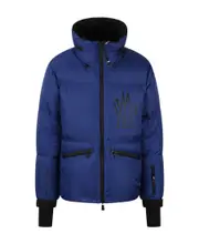 Verdons logo-appliqué hooded down jacket 1,2,4,5 blue
