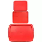 Pyrex 7210-PC 7211-PC and C-233-PC Red Replacement Lids for Bake and Store Set