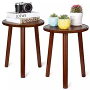 2X Bamboo Plant Stand 42cm Tall Indoor Outdoor Flower Pot Stand Small Side Table