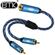 2RCA 3.5mm Female to 2RCA Male Stereo Audio Cable AUX Cable Gold Plated