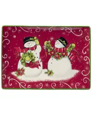 Certified International Holiday Magic Snowman Rectangular Platter