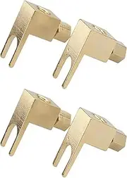 4 PCS Speaker Cable Connector, Spade Banana Plug Adapter Speaker Cable Wire Right Angle Connector