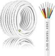 16/18/20 Gauge 8 Conductor Electrical Wire 25FT-200FT Shielded Wire 16/18/20AWG Electrical Wire，UL Listed Low Voltage Cable Tinned Copper Hookup Wire PVC Cable(320ft,16AWG-8C)