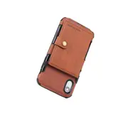 For Iphone Xr Brushed Texture Shockproof Pu + Tpu Case With Card Slots and Wallet and Photo Frame(Brown)