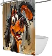 Funny Cartoon Shower Curtain for Bathroom Cute Dog Pet Pattern Bathtub Curtains Nursery Home Decor Waterproof Polyester Fabric 150 x 180 cm