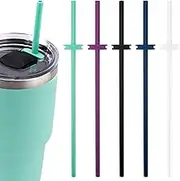 5pcs Silicone Straws for Yeti Rambler 30/20/10oz Tumbler with Magslider Lid, Reusable BPA Free Straws Yeti Straw Replacement Cup Accessories for Yeti（5 Colors）