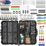 250Pcs Fishing Tackle Box Lure Kit with Tackle Included Bass Lures Hooks