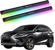 MOMOAU Auto Retractable Electric Running Boards Compatible with 2018 Lexus NX200 NX300-2-Pack Aluminum Alloy Side Steps with Multi-Color LED Lights, True Flush Mount