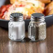 Salt and Pepper Shaker Set - Mason Jars with Handle Personalized Spices, Shots