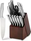 14-Piece High Carbon Stainless Steel Kitchen Knife Set with Block, Knife Block S