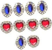 10pcs Nail Charms Manicure Gems Nail Art Decorations Heart Shape for Women
