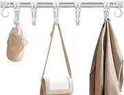 Kitchen Rail with Slide Hooks - Kitchen Slide Hooks, Kitchen Rail Kitchen Rack Rail Rack Organizer, Pan Pot Hanger Adhesive Utensil Hanger Wall Rack Rail Organizer No Hole Holder