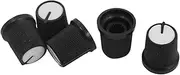 uxcell 5Pcs 6mm Knurled Shaft White Top Stereo Radio Potentiometer Knob Cap