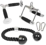 Multi-Functional Triceps Pull Down System with Steel V Bar & Braided Rope