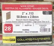 PRO FIT 2” x .113 Smooth Wire Strip Part# 0629130 28 Degree Box Of 2000