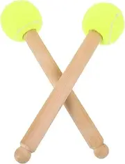 HONITANO 2pcs Big Snare Drumsticks Wooden Handle for Drum Mallets Bass Drum Sticks Percussion Instruments