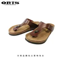 在飛比找momo購物網優惠-【oris 帆船鞋】ORIS真皮夾腳舒活拖-咖啡/女款-SA