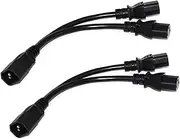 C14 to 2X C13 Y Splitter UPS Server Power Extension Cord 2 in1 IEC C13 to C14 2 Ways Splitter Cables 30CM (2 Pack Black)