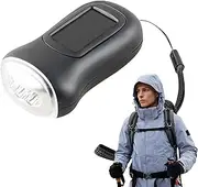 jopiuieo Wind Up Flashlight - Hand Crank Outdoor Flashlight - Weatherproof Solar LED Torch Lamp with Strap Waterproof for Backpacking Boating Tent Lighting Disaster Survival Camping