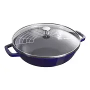Staub Cast Iron - Woks/ Perfect Pans 12-inch, Perfect Pan, Dark Blue