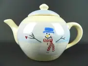 Hartstone Pottery Snow People Teapot Crate & Barrel 48 oz Lidded Coffee Pot New
