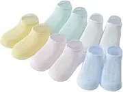 FOYTOKI 5 Pack Baby Ankle Socks Low Cut No Show Socks for Baby (Summer Breathable Ultra-Thin Mesh 3-5 Years
