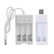 USB Plug Fast Battery Charger For AA AAA Rechargeable Batteries 2 Or 3 Slots