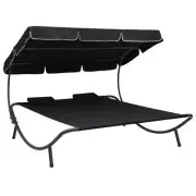 Outdoor Canopy Lounger Garden Patio Daybed Sun Lounge Pillows Bed Pool Furniture