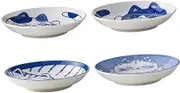 Sosoport 4pcs Japanese Style Ceramic Sauce Dishes Cat Pattern Seasoning Plates for Appetizers for Sushi Snacks Decorative Food Serving Bowls for Home Gatherings