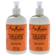 Shea Moisture Coconut & Hibiscus Curl & Shine Conditioner - Pack of 2 by Shea Moisture for Unisex - 13 oz Conditioner