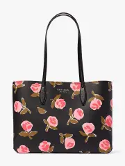 all day ditsy rose large tote