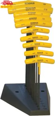 Imperial Ball End T-Handle Hex Key Set with Stand 10-Piece Set, 3/32-3/8-Inch Si
