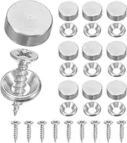 uxcell Brass Decorative Screws with Caps, Mirror Screw Self Tapping Screws Decorative Cover - Fitting for(Furniture Fixing- Wall Hangings - Wood Handcrafted) 12mm & 10 Pack & Silver