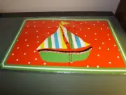 Set 6 Laminated Placemats w/Sailboats - 11" x 17" - NIP