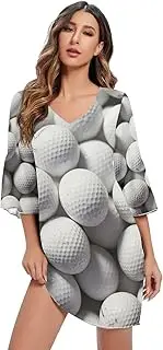 [RPLIFE] Golf Balls Short Chiffon Dress Printed Line Maternity Dress S-XXL