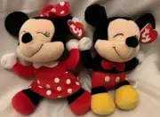 Disney's Mickey and Minnie Mouse TY Sparkle Plush - NWT